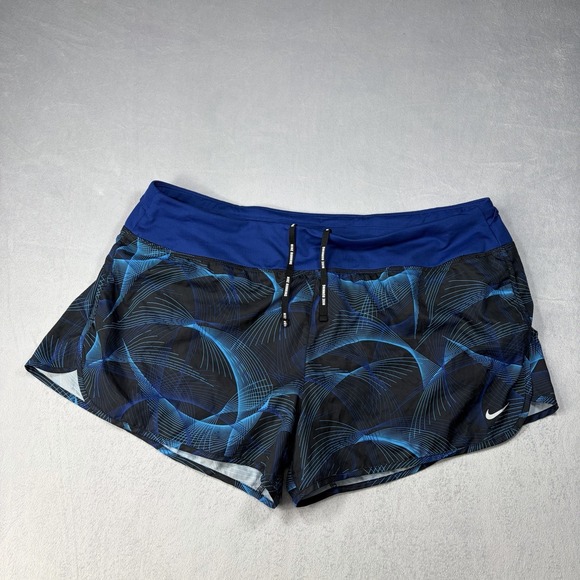 Nike Pants - Nike Shorts Women's Size  2XL Dri-Fit Running Shorts  Black Blue Activewear
